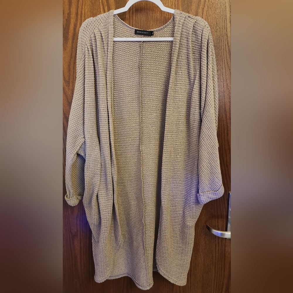 Women's Oversized Cardigan, Beige, X-Large